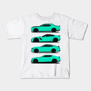 AMERICAN MUSCLE TURQUOISE Kids T-Shirt